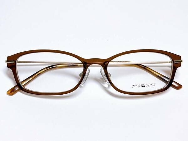 超軽量　メガネ　NEO FLEX プラスチック　★ ブラウン　クリア　茶系　セルフレーム　眼鏡