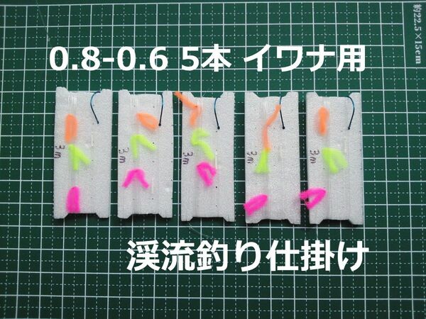 渓流釣り仕掛け 3ｍ(0.8-0.6) 5本 イワナ用 提灯釣り仕掛け