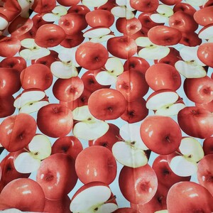 訳あり　生地　布地「美味しそうなリンゴ柄　約110×100cm　未使用」パッチワークキルト　ハンドメイド