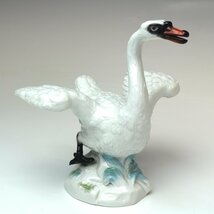 【趣楽】 西洋美術　ＭＥＩＳＳＥＮ　マイセン 「白鳥　フィギュリン」 高さ１３，５ｃｍ　本物保証　Ｊ２０４１_画像3