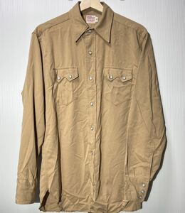 90s Levi's ヴィンテージモデル ウエスタンシャツ L 40 ベージュ 日本製 50s リーバイス ショートホーン 復刻 レプリカ 長袖シャツ