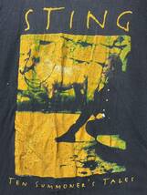 90s STING ヴィンテージ バンドTシャツ 黒 M USA製 スティング Ten Summoner's Tales ポリス オルタナティブ ROCK _画像3