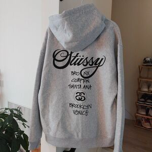 ZIPパーカー　L　ワールドツアー　STUSSY　グレー