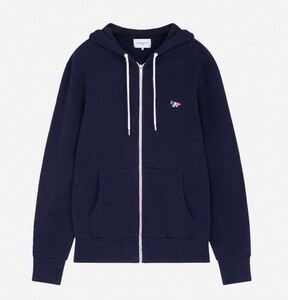 MAISON KITSUNE メゾンキツネ スウェット パーカー メンズ レディース ジップアップ トリコロール 長袖 トレーナー Mサイズ ネイビー