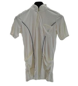 CH2070-25◆ 新品 ナース服 看護衣 アイロン可 洗濯可 ポケット3ヶ所 フロントファスナー開閉 Sサイズ ホワイト ネイビー 送料 350円