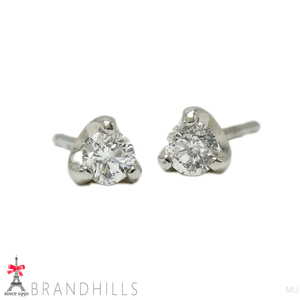 ダイヤモンド 0.14ct+0.14ct ピアス PT900 プラチナ 1.0g 美品