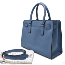 マイケルコース トートバッグ Dillon Cornflower Leather Satchel ブルー 2WAYショルダー 30H4GAIS3L MICHAEL KORS 美品_画像4