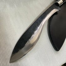 1円～ 珍品 レア RED ORCA レッドオルカ 秋友義彦 剣 鉈 ナイフ 義彦作 黒打 シース ククリ IW403CK09RD0_60_画像5