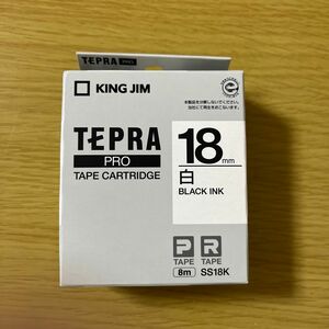 KING JIM テプラテープ 18mm 白色・黒文字SS18K