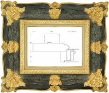 ルイ式角花ニ段 金+青 サイズF10号_画像1