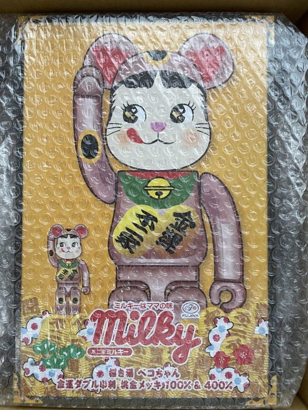 Yahoo!オークション -「be@rbrick 招き猫 ペコちゃん 金メッキ