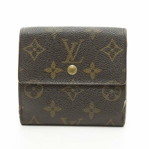 □506598 LOUIS VUITTON ルイヴィトン 二つ折り財布 両面開き財布 Wホック モノグラム ポルト モネ・ビエ カルトクレディ M61652 ブラウン