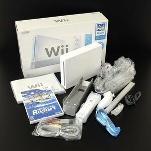▽508304 【未使用品】Nintendo Wii 本体セット WiiSportsResort同梱版 ※一部欠品 RVL-S-WABG シロ ニンテンドー 任天堂