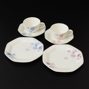 ◎474114 【SALE♪】 Noritake ノリタケ モーニングソング トリオ ペア 8745 クラフトーン カップ&ソーサー プレート