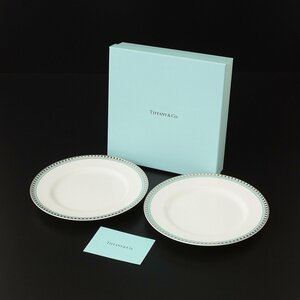 ◎498558 未使用品 【SALE♪】 TIFFANY&Co. ティファニー プラチナブルーバンド 19cm プレート ペア