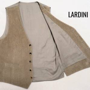 美品 イタリア製 LARDINI ラルディーニ コーデュロイベスト メンズ ジレ 紳士 48REG ベージュ 秋冬春向きの画像1