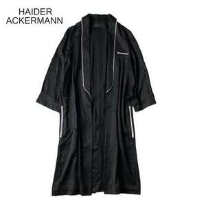 NC233ね@ HAIDER ACKERMANN Aランク 美品 ロングガウン コート レディース サイズ40/L ブラック 黒