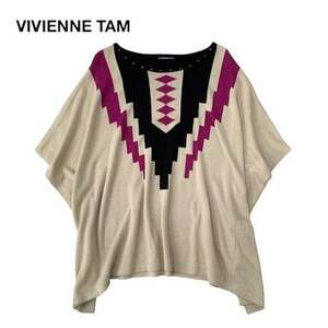 NA938.@ VIVIENNE TAM ethnic cut and sewn blouse lady's size 0/XS