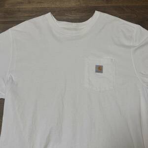 ◎カーハート ポケット Tシャツ CARHARTT K87 POCKET TEE shirt XL 白 ホワイト ビッグシルエット LOOSE FIT