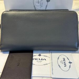 プラダ　PRADA 財布　長財布　サフィアーノ　ラウンドファスナー　メンズ　