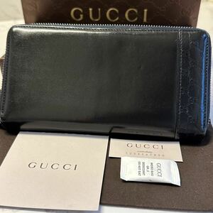 グッチ　GUCCI 財布　長財布　マイクロGG ラウンドファスナー　メンズ　