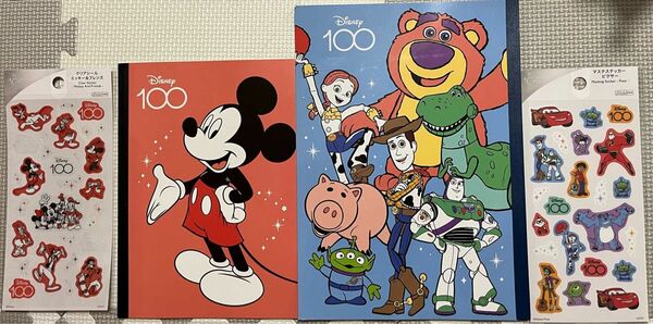 ディズニー100周年　ノート＆シール　4点セット