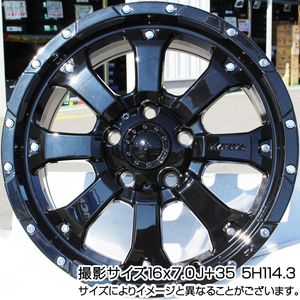 [新品4本] MKW MK-46 16 X 7.0J +35 5H114.3(グロスブラック) 送料込み(北海道、沖縄、離島除く)「k46670k35gbk-sal」