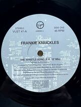【 Eric Kupperプロデュース！！】 Frankie Knuckles - The Whistle Song ,Virgin America - VUST 47 ,12 ,45 RPM ,Stereo UK 1991_画像3