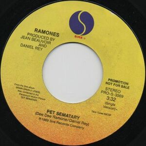 貴重プロモ！【US ORIGINAL SINGLE】ラモーンズ/RAMONES - PET SEMATARY LP+SINGLE VERSION収録