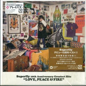 T00006477/◯CD4枚組ボックス/SUPERFLY (スーパーフライ・越智志帆)「10th Anniversary Greatest Hits Love Peace & Fire (2017年・WPCL-1