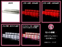 メール便送料無料 【クリア】 タント LA600S LA610S LEDリフレクター 28発 左右セット ブレーキ連動 純正交換用 防水加工済み_画像2