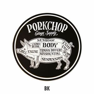 送料90円　PORKCHOP サークル ステッカー [KGPC065]　ポークチョップ　BK