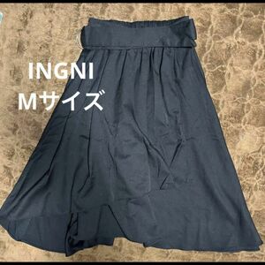 INGNI スカート アシンメトリー ロングスカート ブラック M