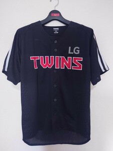 【レア！】LGツインズ ユニフォーム Lサイズ ビジター 黒 ブラック 韓国プロ野球 KBO 黒 ブラック ウェア ベースボールシャツ 韓国代表