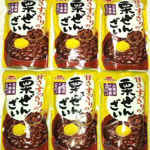 甘さすっきりの栗ぜんざい150ｇ×6個セット 北海道十勝産小豆100％使用 イチビキ 温めても冷やしてもＯＫ の画像1