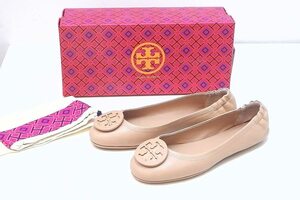 TORY BURCH Tory Burch minnie travel ballet 1 times only have on napa leather US7 51158251 natural 