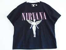 H&M　NIRVANA　ニルヴァーナ　プリントTEE　コットン ・M ブラック_画像1