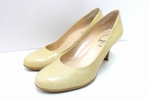 [Style Lab style labo] round tu pumps enamel original leather *24.0cm yellow beige 