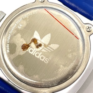 5023★アディダス adidas STANSMITH ADH9087 ホワイト 白 腕時計 青 レア 限定 変色変色有り 1円スタートの画像3