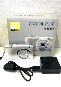 4780★元箱&説明書付き 美品 ニコン Nikon COOLPIX A100 シルバー クールピクス コンパクトデジタルカメラ コンデジ digital still camera 