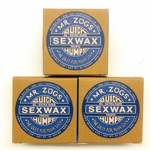 セックスワックス sexwax サーフィン wax ウォーム 6X サーフィン用ワックス 3個セット 真夏用 青ラベル NO817