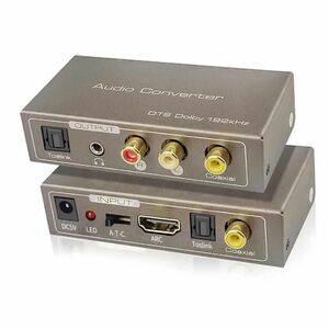 192KHz 多機能オーディオコンバーター HDMI ARC トスリンク (光、SPDIF) または同軸 - 3.5 mm