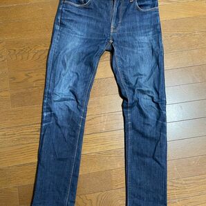 Nudie Jeans Thin Finn Dry Ecru Emb　スキニーデニム32