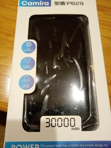  unused mobile battery 30000mAh PSE certification black charge cable attaching high capacity 