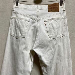 美品　オールド　アメリカ製　リーバイス　501 ホワイトデニム　W30 90s 古着　ヴィンテージ　Levi‘s ジーンズ 白　デニム　USA