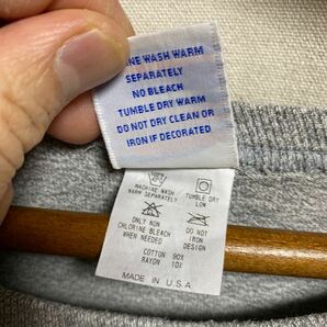 アメリカ製 チャンピオン T1011 ラグラン 七分袖 Tシャツ 杢グレー 無地 Champion USA 米国製 ヘビーウェイト コットン×レーヨンの画像5