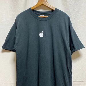 美品 オールド Apple ロゴプリントTシャツ ブラック　L 00s 古着 ヴィンテージ アップル 半袖Tシャツ　アップル 企業Tシャツ プリントT 黒