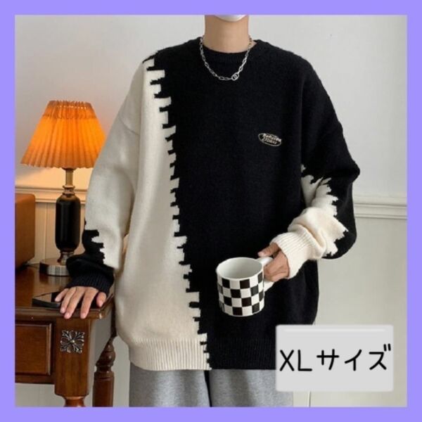 【早い者勝ち】男女兼用　XL　ブラック　ストリート　セーター　韓国ファッション