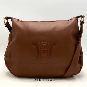 廃盤・入手困難 CELINE セリーヌ トリオンフエンボス ショルダーバッグ オールレザー 本革 ビンテージバッグ 斜め掛け