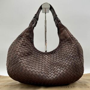 【最高級】BOTTEGA VENETA ボッテガヴェネタ カンパーナ イントレチャート トートバッグ ハンドバッグ 本革編み込み ダークブラウン